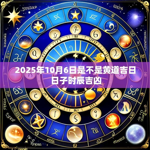 2025年10月6日是不是黄道吉日 日子时辰吉凶
