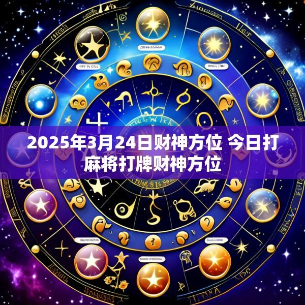 2025年3月24日财神方位 今日打麻将打牌财神方位