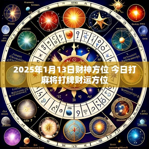 2025年1月13日财神方位 今日打麻将打牌财运方位