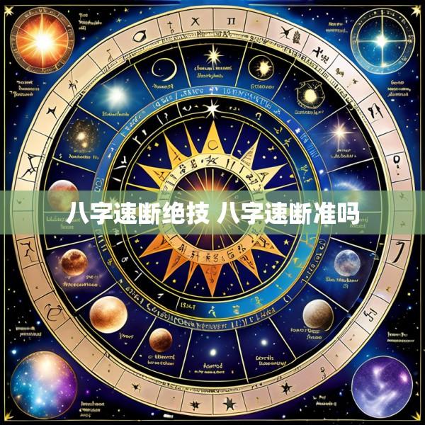 八字速断绝技 八字速断准吗