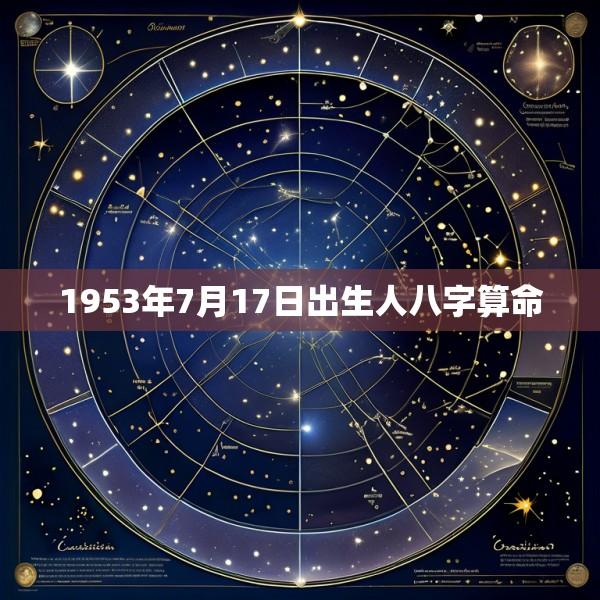 1953年7月17日出生人八字算命