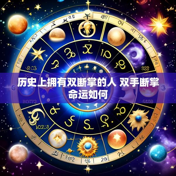 历史上拥有双断掌的人 双手断掌命运如何
