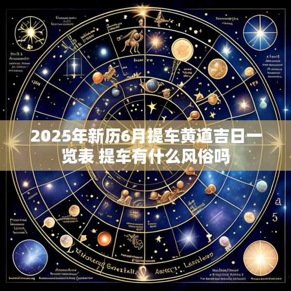 2025年新历6月提车黄道吉日一览表 提车有什么风俗吗
