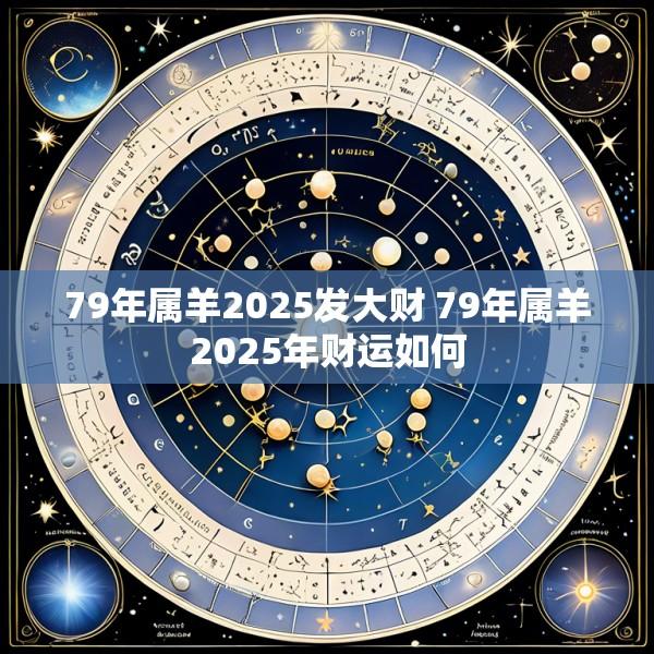 79年属羊2025发大财 79年属羊2025年财运如何