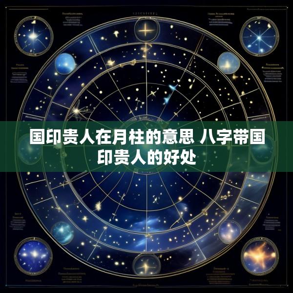 国印贵人在月柱的意思 八字带国印贵人的好处