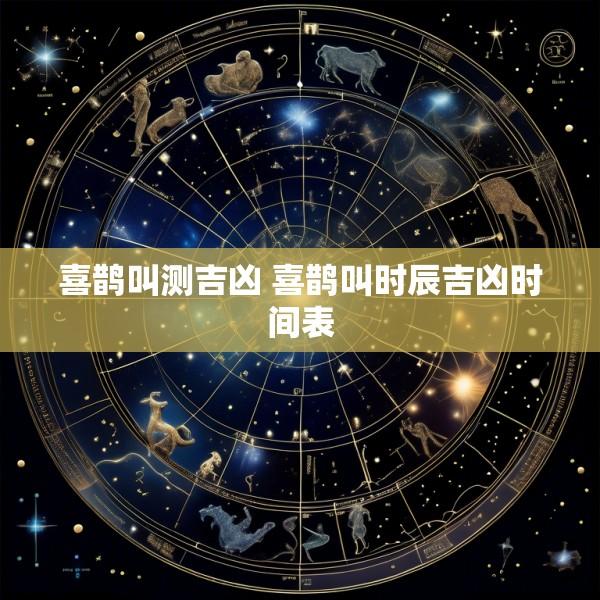 喜鹊叫测吉凶 喜鹊叫时辰吉凶时间表