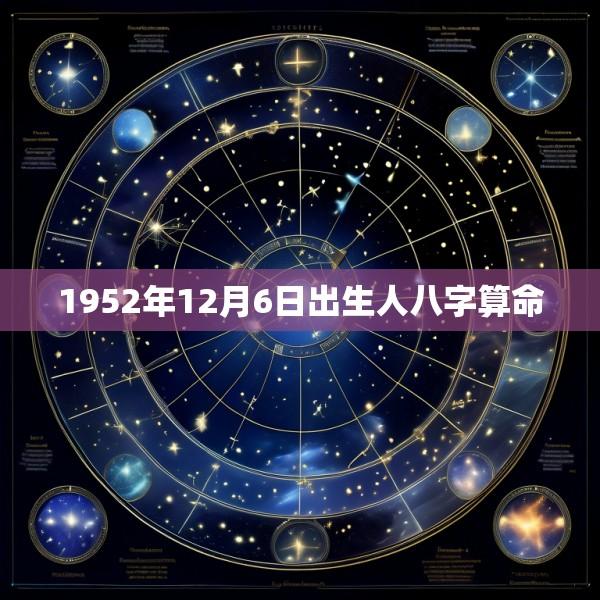1952年12月6日出生人八字算命