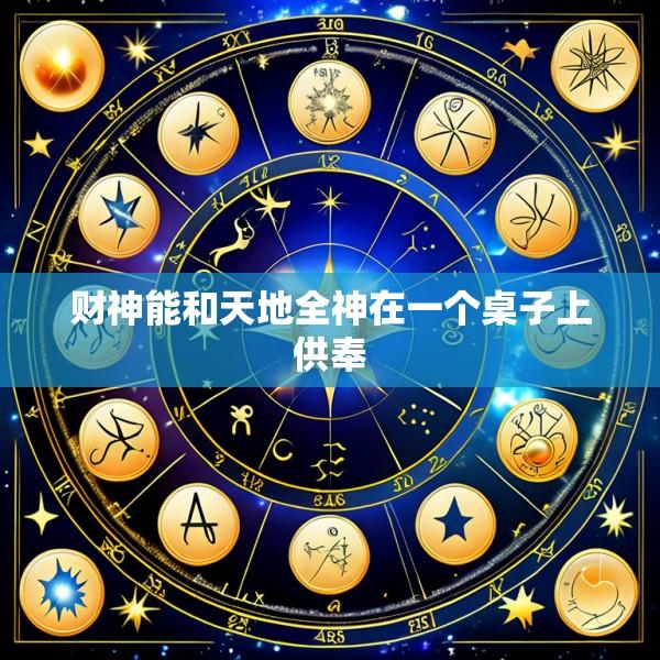 财神能和天地全神在一个桌子上供奉