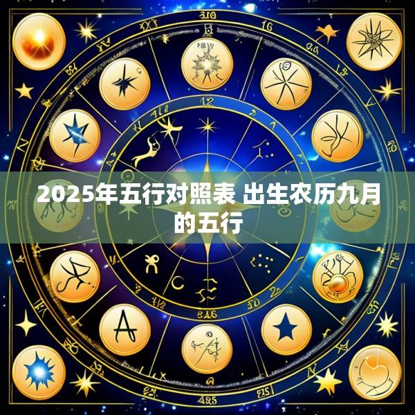 2025年五行对照表 出生农历九月的五行