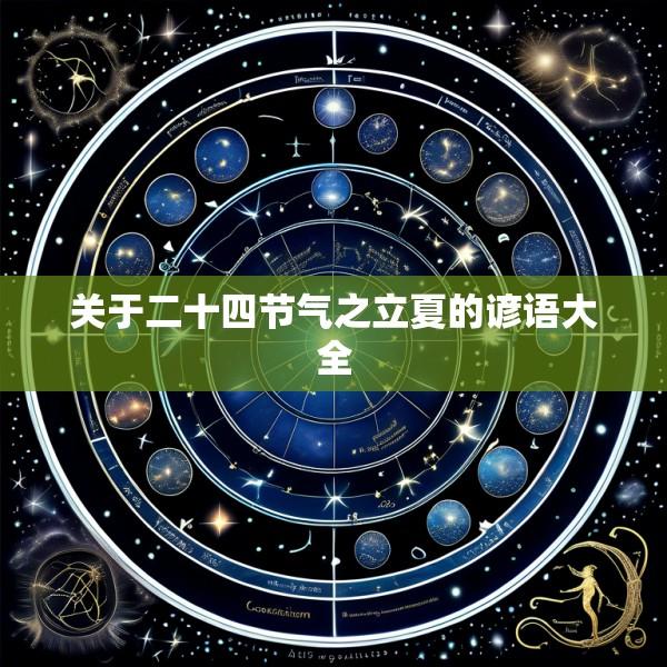关于二十四节气之立夏的谚语大全