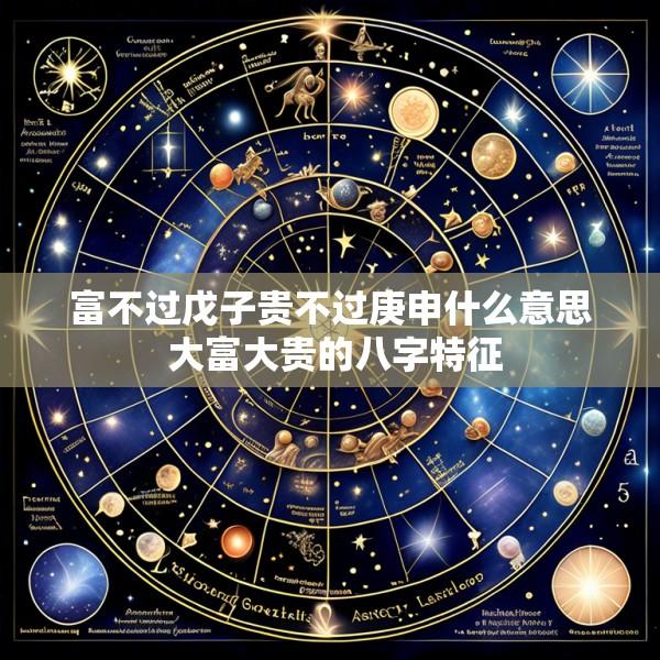 富不过戊子贵不过庚申什么意思 大富大贵的八字特征