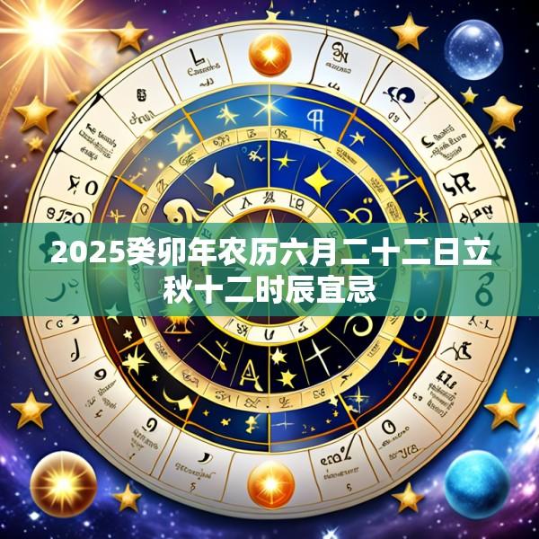 2025癸卯年农历六月二十二日立秋十二时辰宜忌