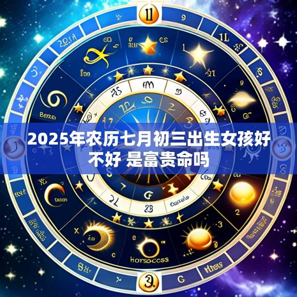 2025年农历七月初三出生女孩好不好 是富贵命吗