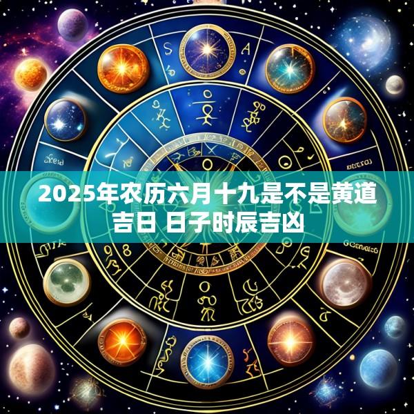 2025年农历六月十九是不是黄道吉日 日子时辰吉凶