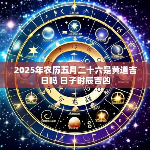2025年农历五月二十六是黄道吉日吗 日子时辰吉凶