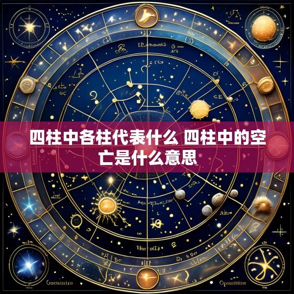 四柱中各柱代表什么 四柱中的空亡是什么意思