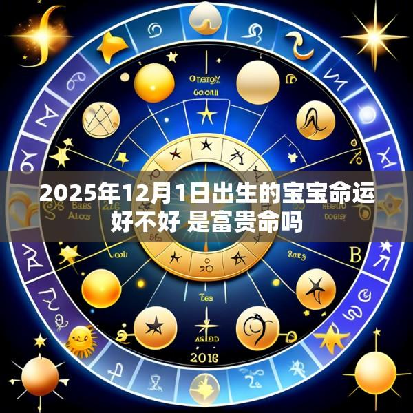 2025年12月1日出生的宝宝命运好不好 是富贵命吗