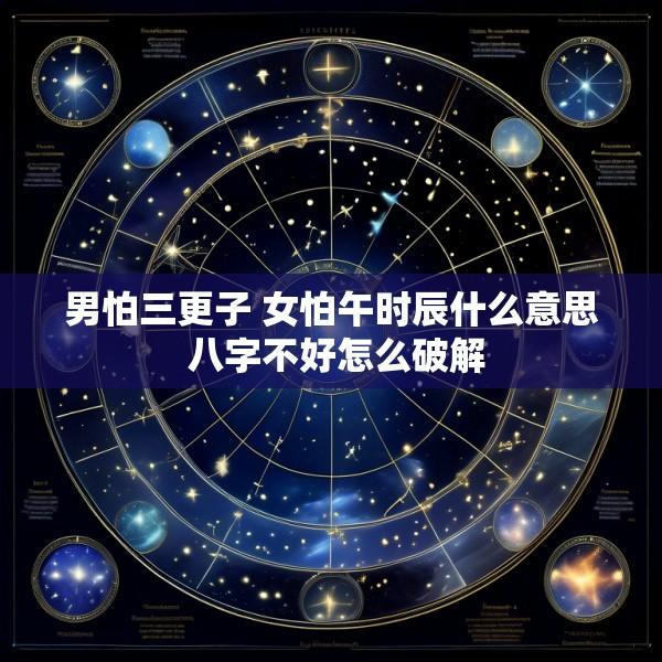 男怕三更子 女怕午时辰什么意思 八字不好怎么破解
