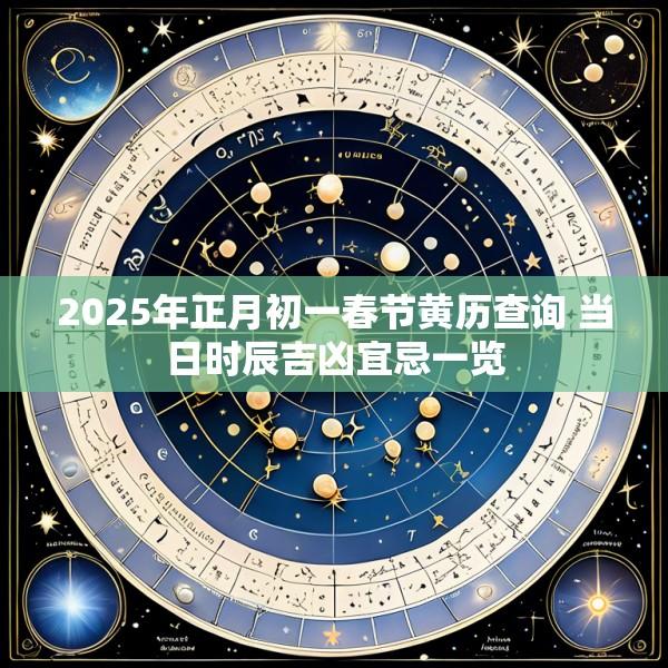 2025年正月初一春节黄历查询 当日时辰吉凶宜忌一览