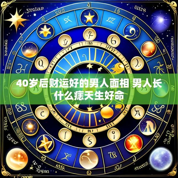 40岁后财运好的男人面相 男人长什么痣天生好命