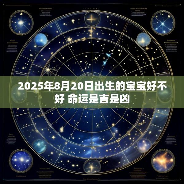 2025年8月20日出生的宝宝好不好 命运是吉是凶