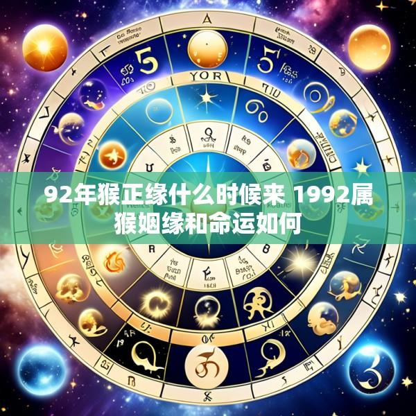 92年猴正缘什么时候来 1992属猴姻缘和命运如何