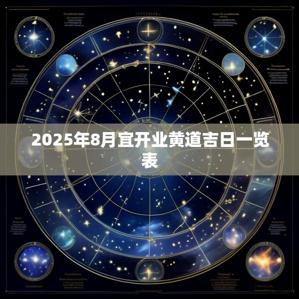 2025年8月宜开业黄道吉日一览表