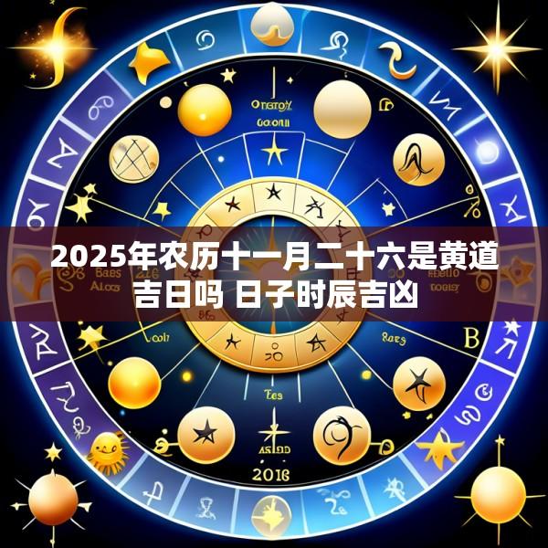 2025年农历十一月二十六是黄道吉日吗 日子时辰吉凶