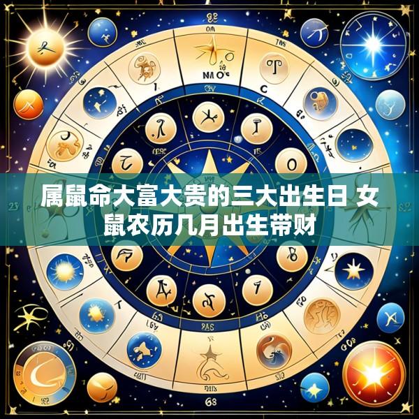 属鼠命大富大贵的三大出生日 女鼠农历几月出生带财