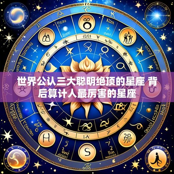 世界公认三大聪明绝顶的星座 背后算计人最厉害的星座