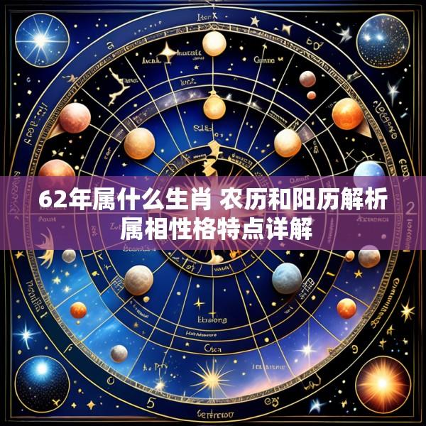 62年属什么生肖 农历和阳历解析 属相性格特点详解