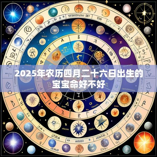 2025年农历四月二十六日出生的宝宝命好不好