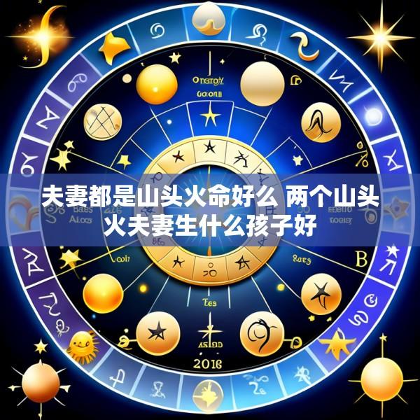 夫妻都是山头火命好么 两个山头火夫妻生什么孩子好