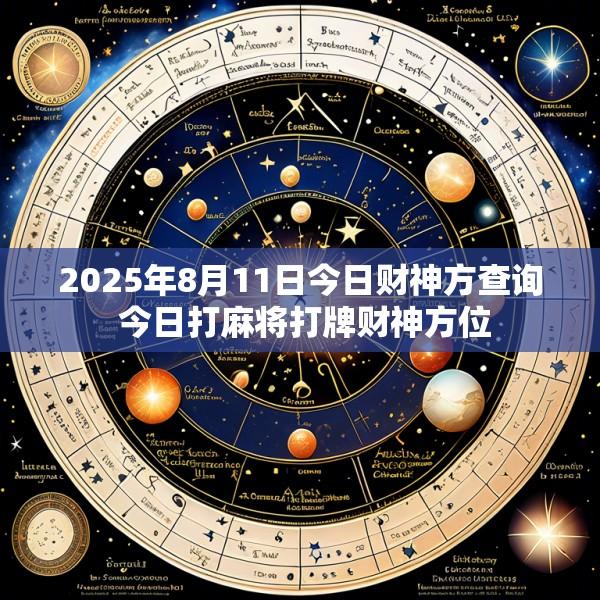 2025年8月11日今日财神方查询 今日打麻将打牌财神方位