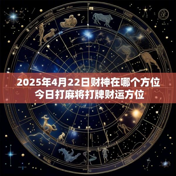 2025年4月22日财神在哪个方位 今日打麻将打牌财运方位