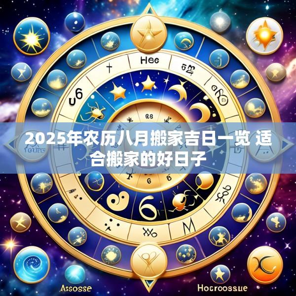 2025年农历八月搬家吉日一览 适合搬家的好日子