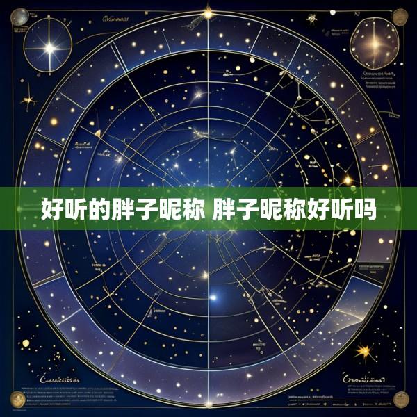 好听的胖子昵称 胖子昵称好听吗