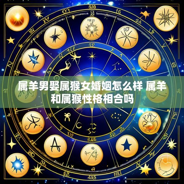 属羊男娶属猴女婚姻怎么样 属羊和属猴性格相合吗