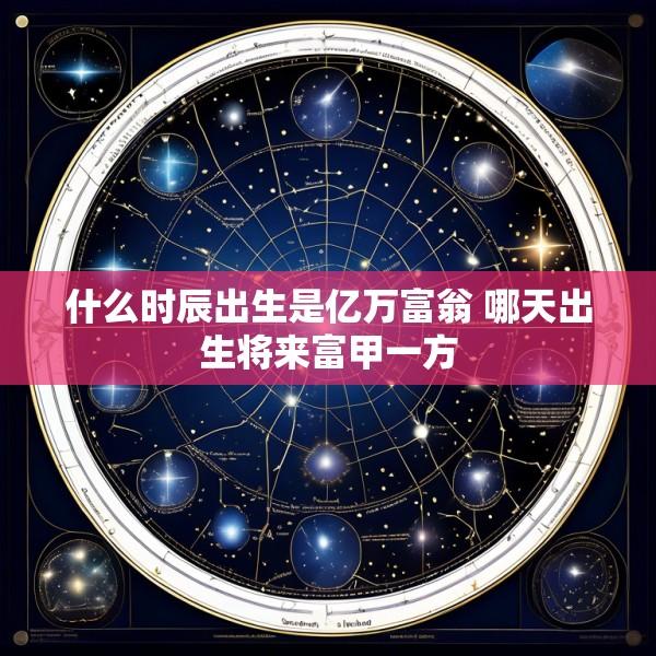 什么时辰出生是亿万富翁 哪天出生将来富甲一方