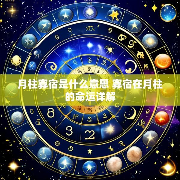 月柱寡宿是什么意思 寡宿在月柱的命运详解