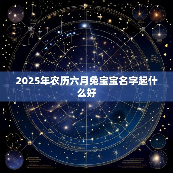 2025年农历六月兔宝宝名字起什么好