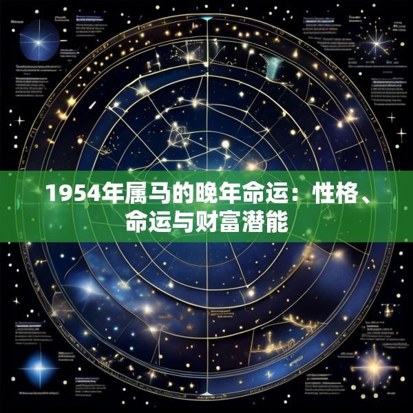1954年属马的晚年命运：性格、命运与财富潜能