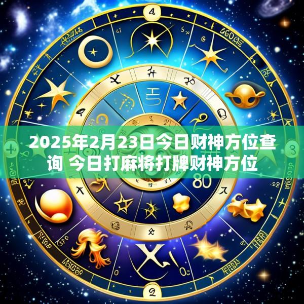 2025年2月23日今日财神方位查询 今日打麻将打牌财神方位