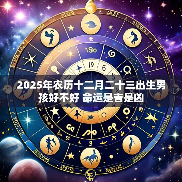 2025年农历十二月二十三出生男孩好不好 命运是吉是凶