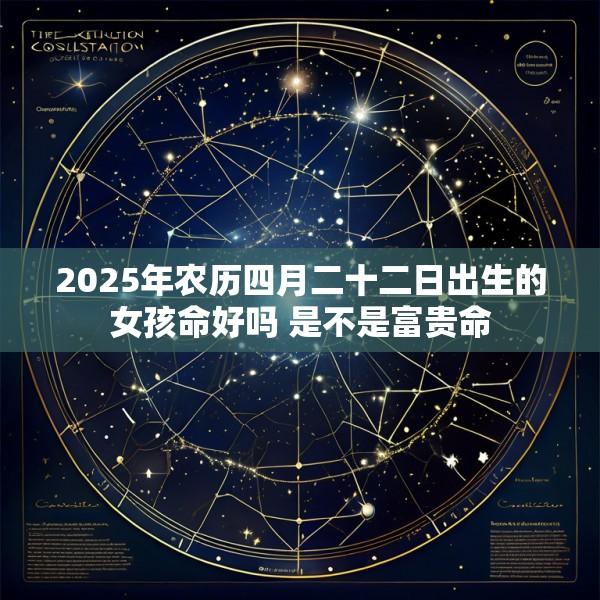 2025年农历四月二十二日出生的女孩命好吗 是不是富贵命