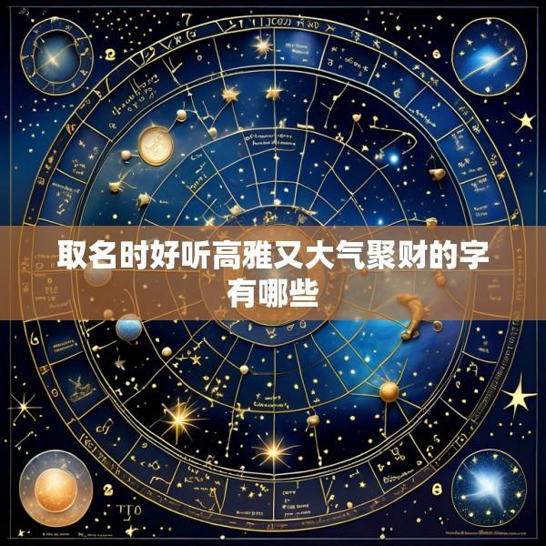 取名时好听高雅又大气聚财的字有哪些