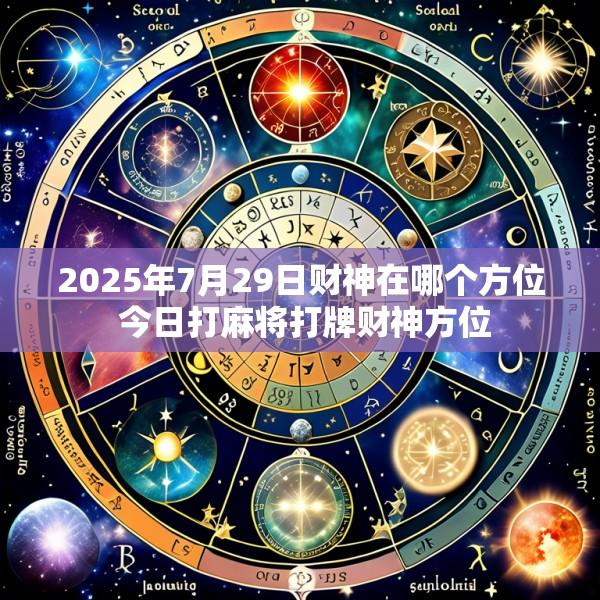 2025年7月29日财神在哪个方位 今日打麻将打牌财神方位