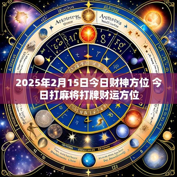 2025年2月15日今日财神方位 今日打麻将打牌财运方位