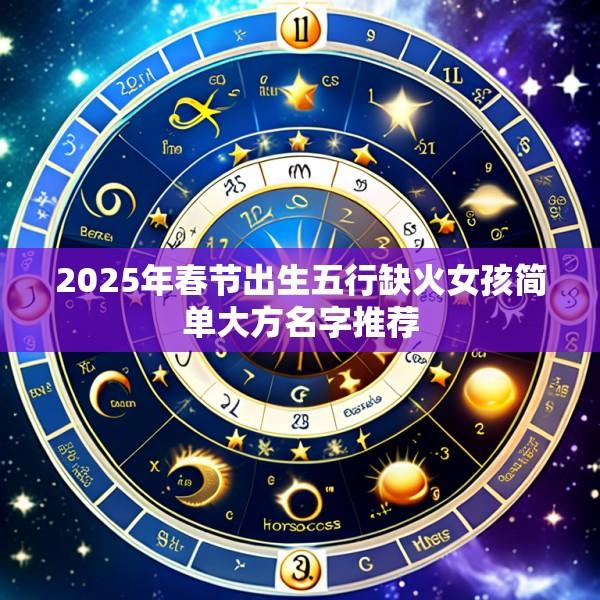 2025年春节出生五行缺火女孩简单大方名字推荐