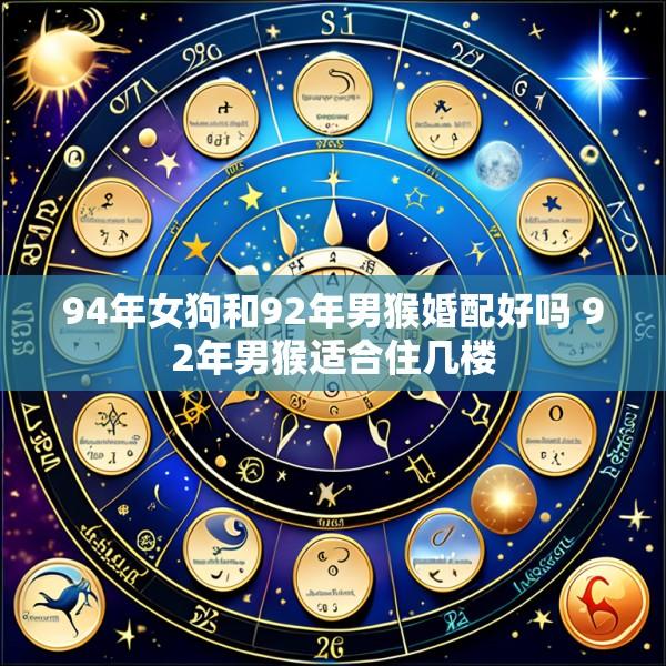 94年女狗和92年男猴婚配好吗 92年男猴适合住几楼